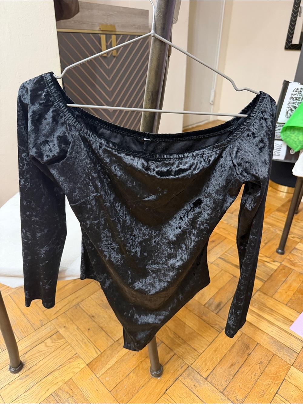 Black Velvet Off-Shoulder Women’s Top